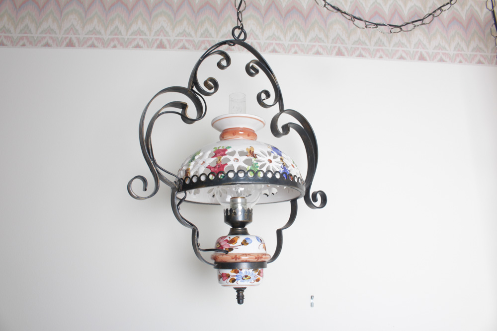 Vintage Hanging Lamp and Table Lamp