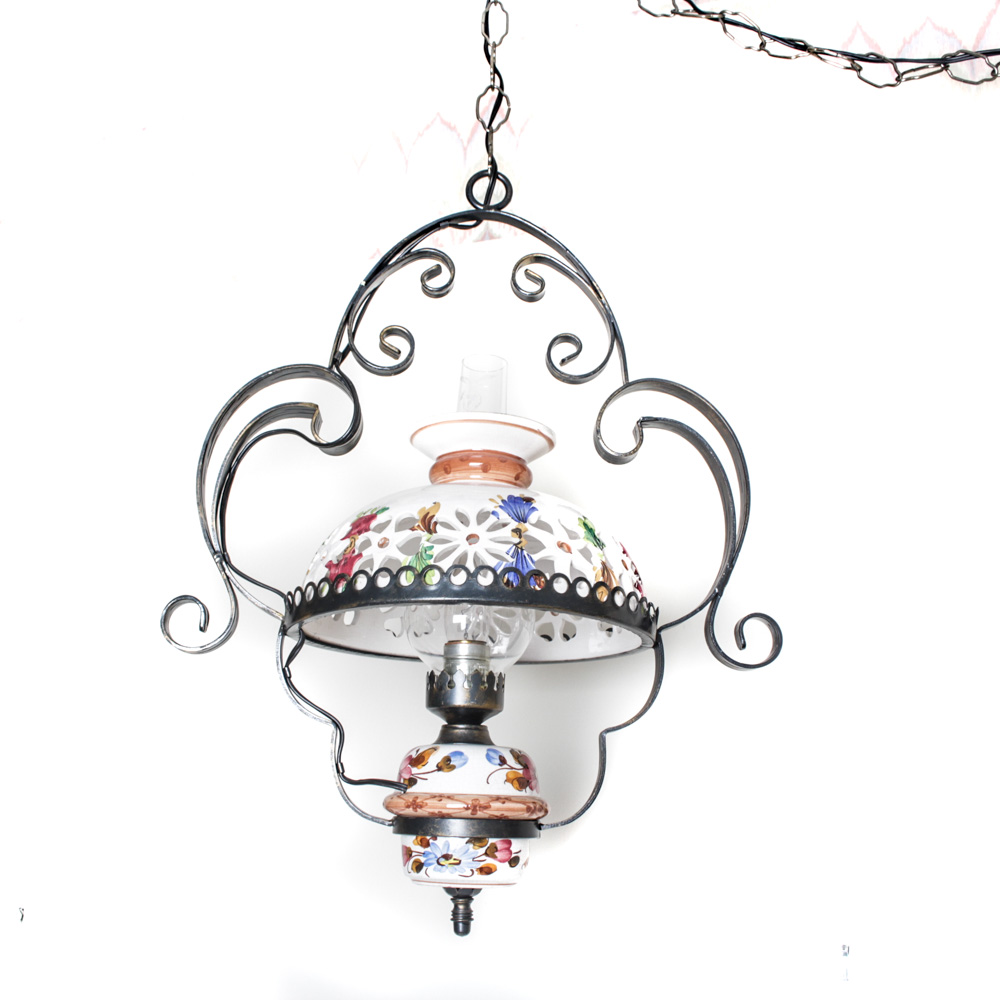 Vintage Hanging Lamp and Table Lamp