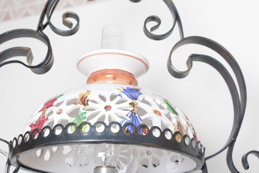 Vintage Hanging Lamp and Table Lamp