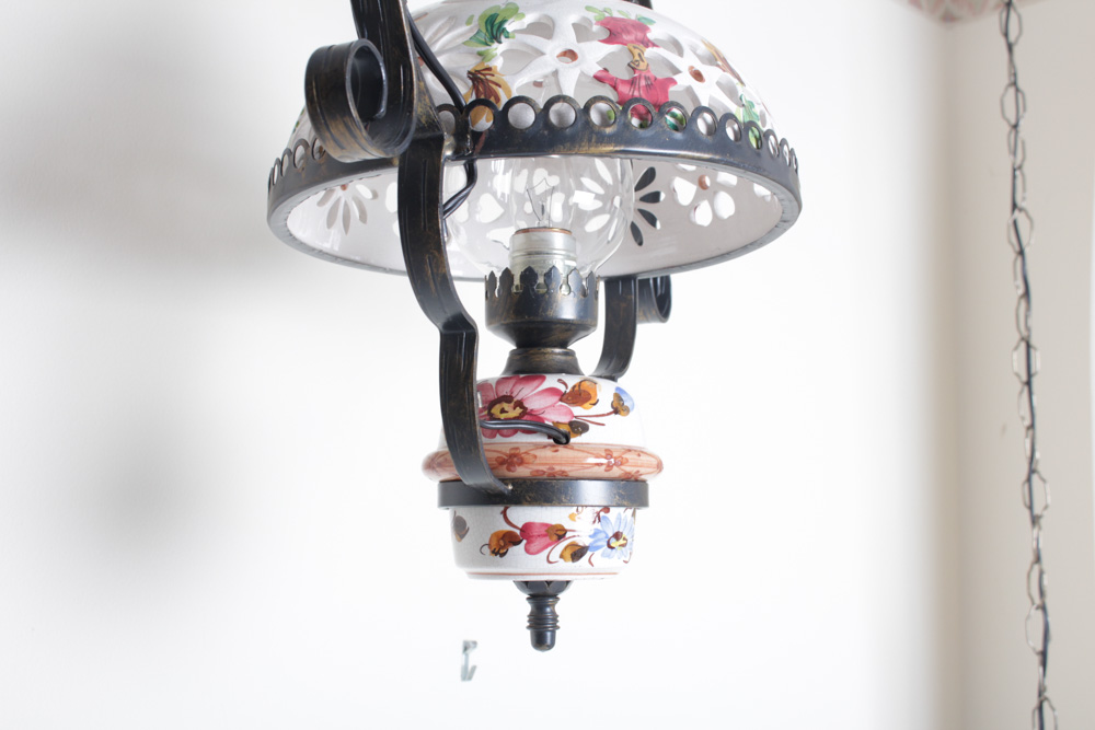 Vintage Hanging Lamp and Table Lamp