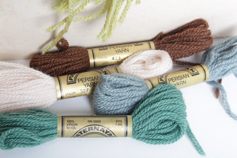Vintage Wool Yarn and Fabric Swatches