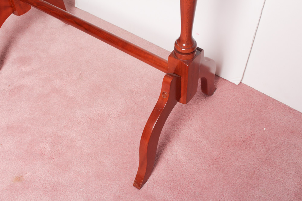 Vintage Handmade Quilt with Colonial Style Quilt Stand