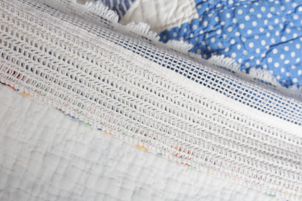 Vintage Handmade Quilt with Colonial Style Quilt Stand