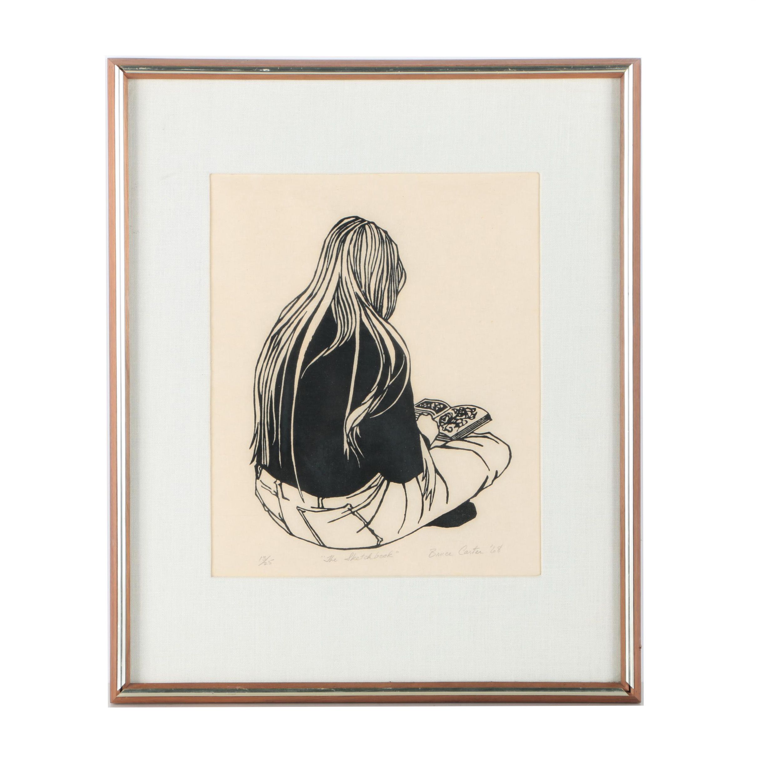 Bruce Carter Limited Edition Woodblock Print "The Sketchbook"