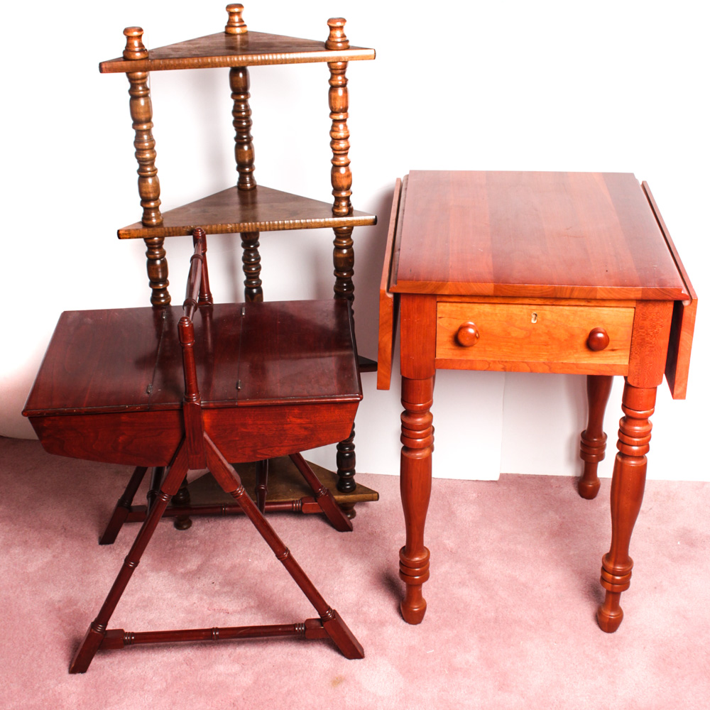 Vintage  Side Table, Storage Table, and Corner Shelf