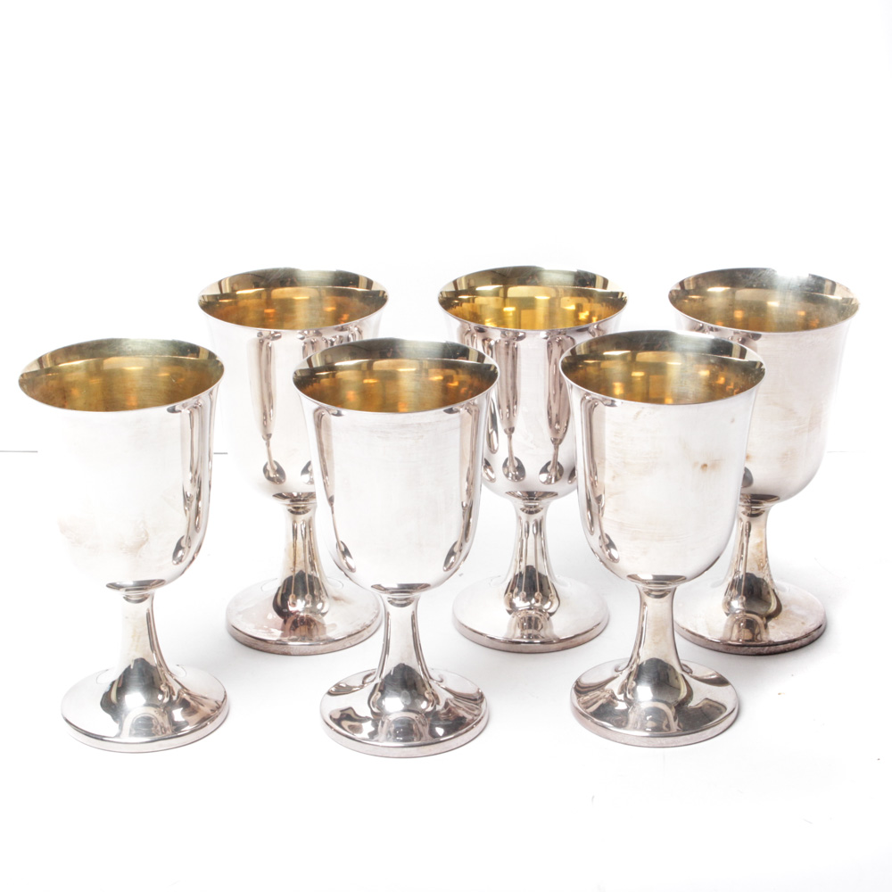Sheridan Silver Over Copper Goblet Set