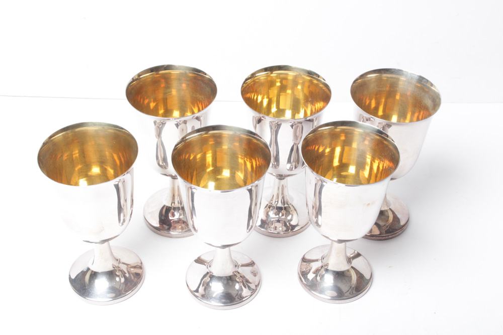 Sheridan Silver Over Copper Goblet Set