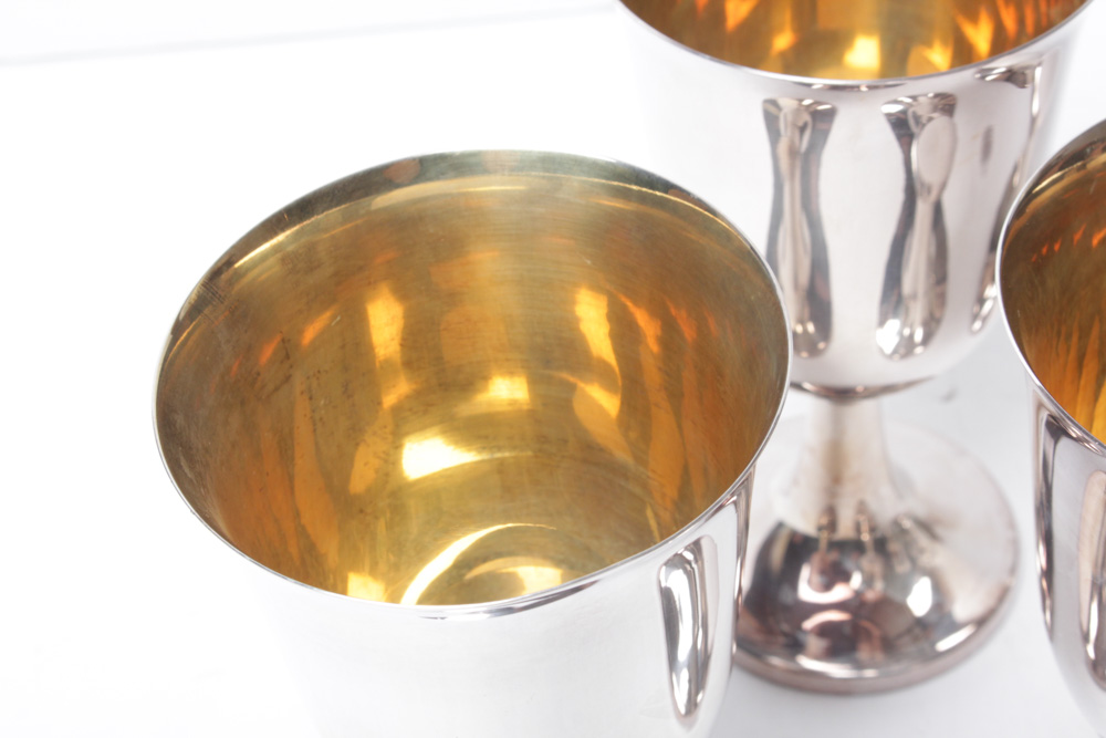 Sheridan Silver Over Copper Goblet Set