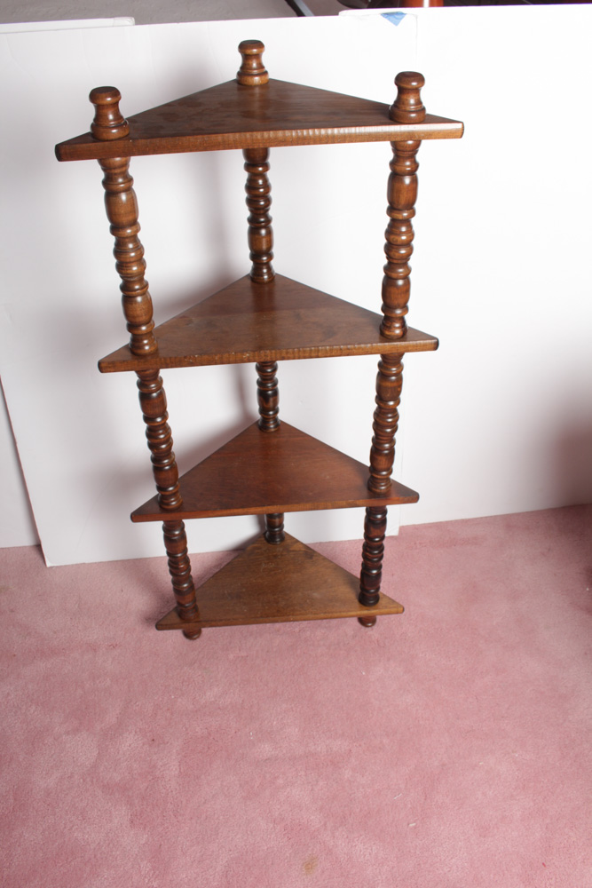Vintage  Side Table, Storage Table, and Corner Shelf