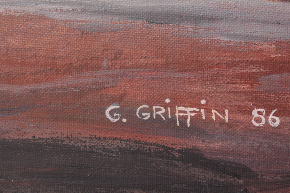 G. Griffin Acrylic Painting of Barn Cats