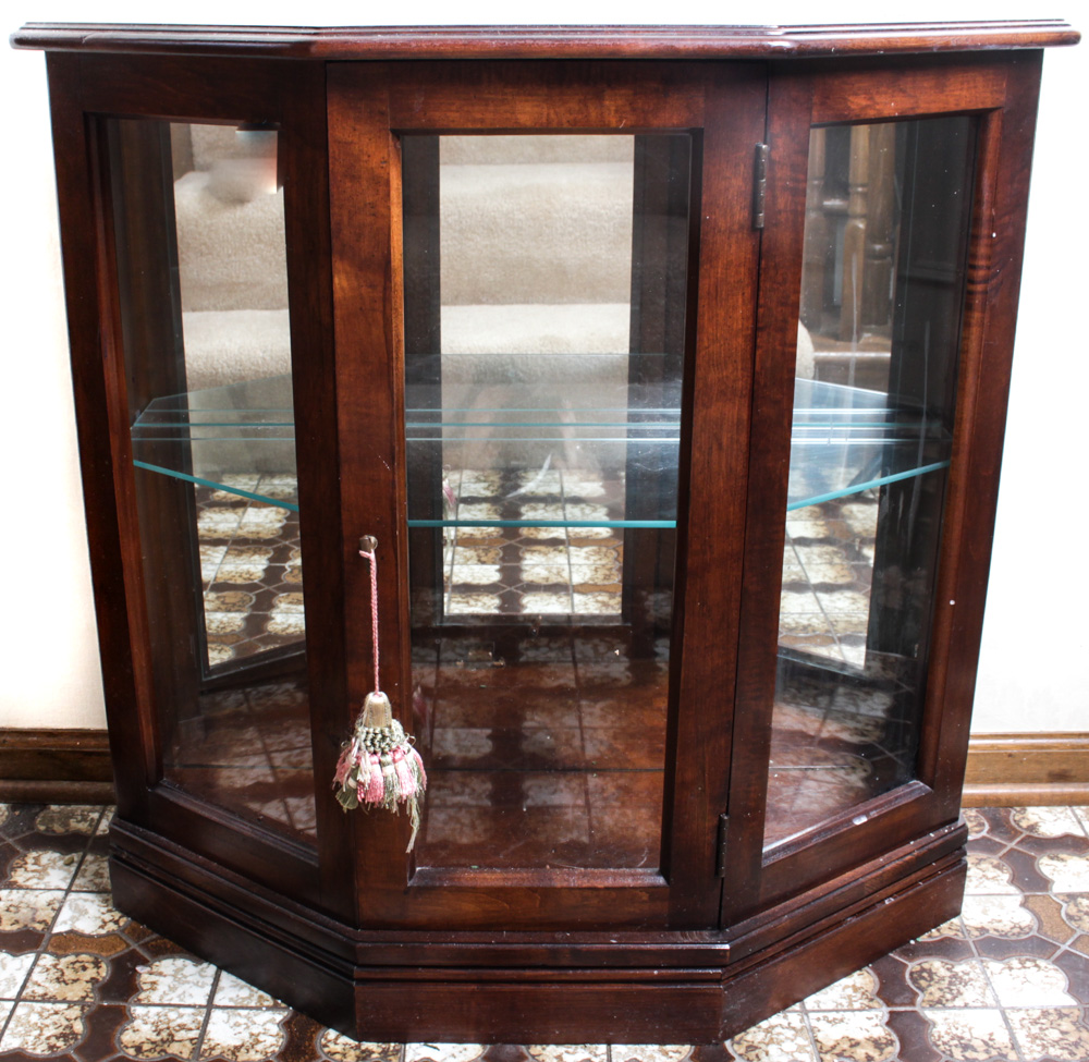 Vintage Display Shelf, Cabinet, and Shoe Shine Box