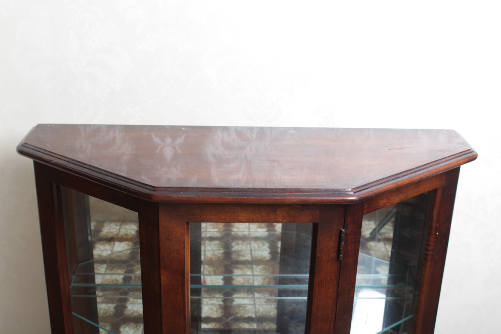 Vintage Display Shelf, Cabinet, and Shoe Shine Box