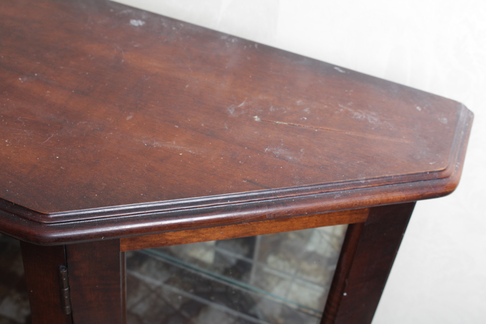 Vintage Display Shelf, Cabinet, and Shoe Shine Box