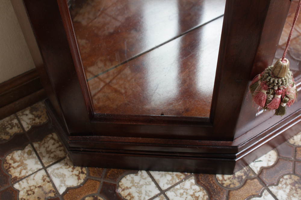 Vintage Display Shelf, Cabinet, and Shoe Shine Box