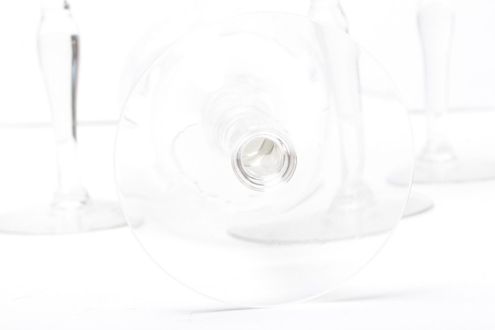 Vintage Tiffin Etched Crystal Stemware With Franciscan Bud Vase