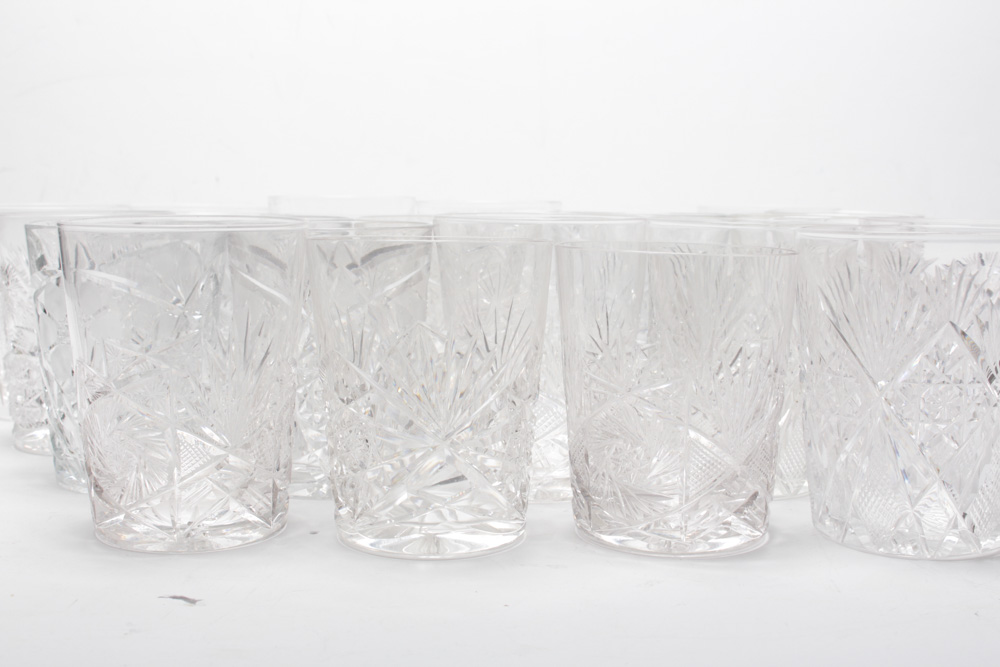 American Brilliant Cut Glass Rocks Glasses