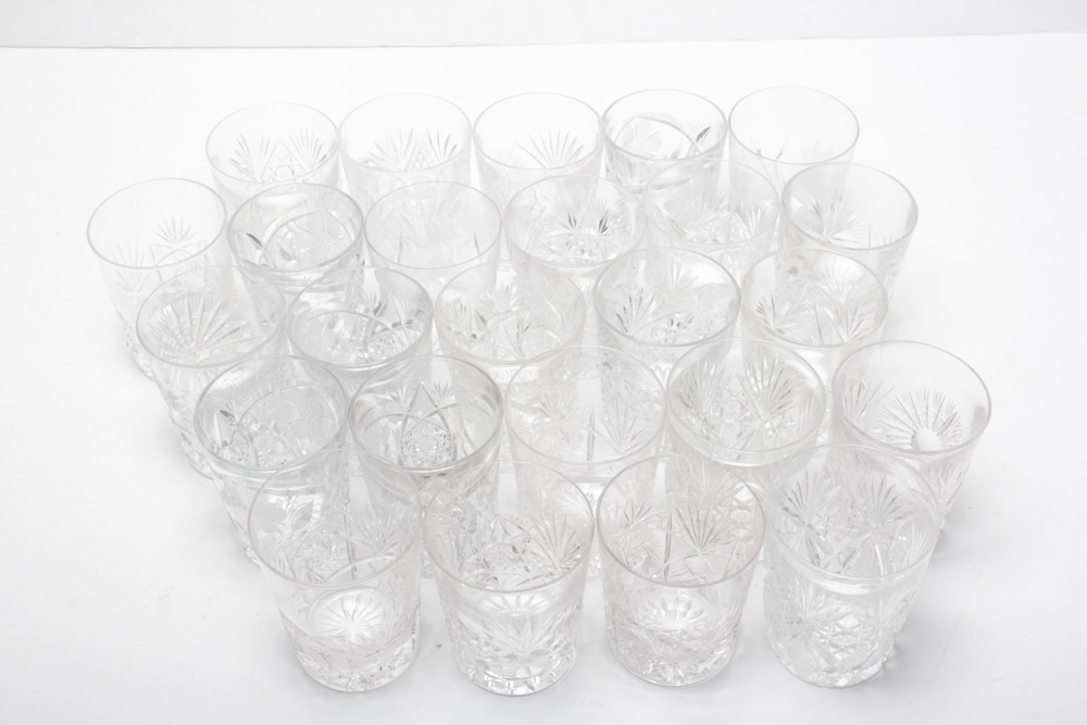 American Brilliant Cut Glass Rocks Glasses