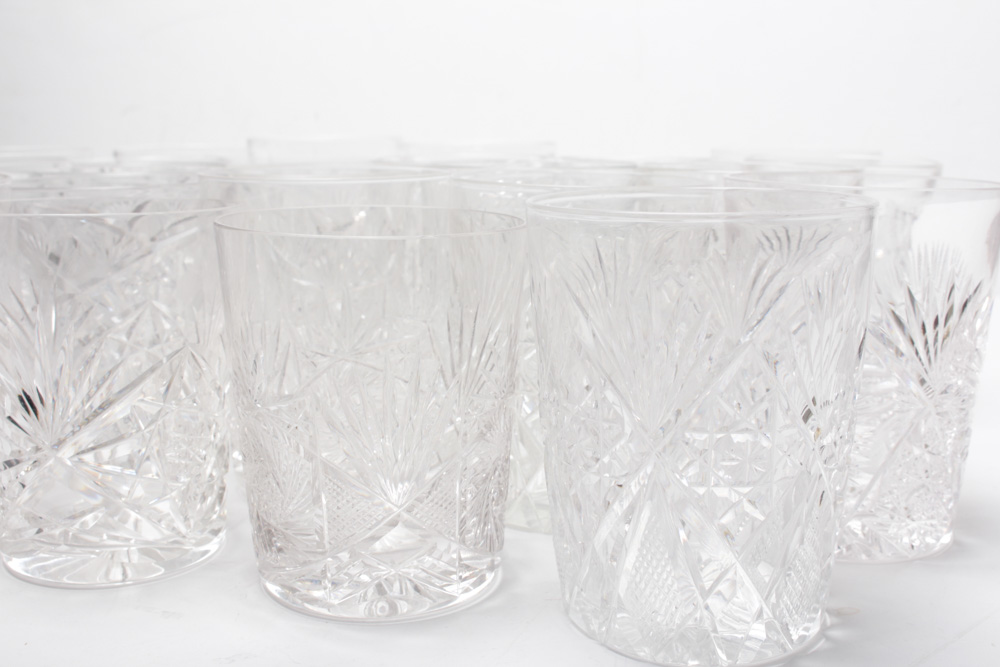 American Brilliant Cut Glass Rocks Glasses