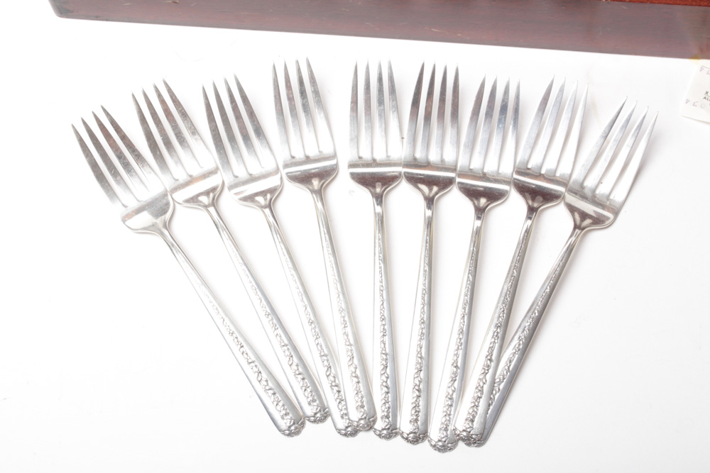 Towle Sterling Silver "Rambling Rose" Silverware Collection