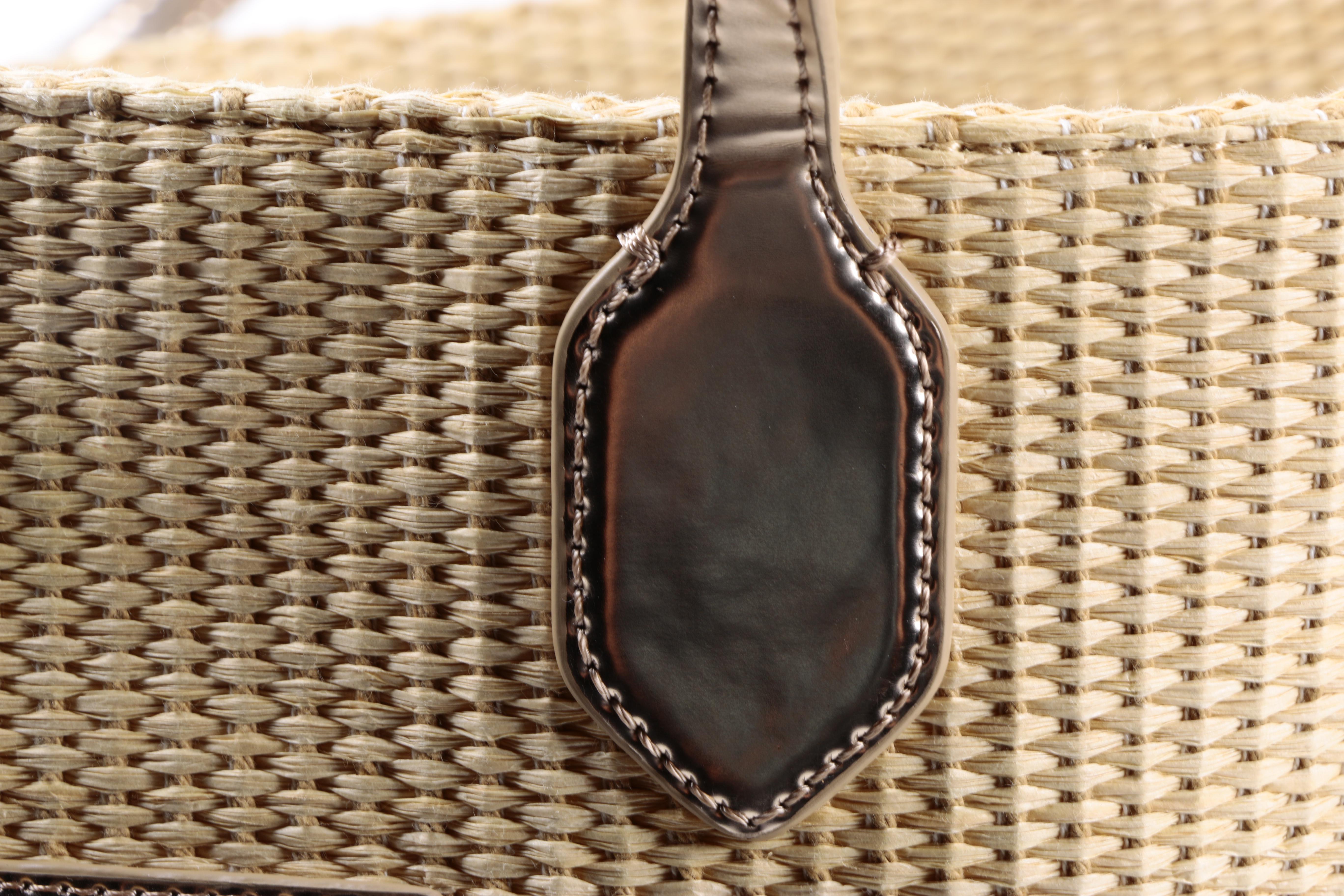 Tory Burch Metallic Logo Woven Tote