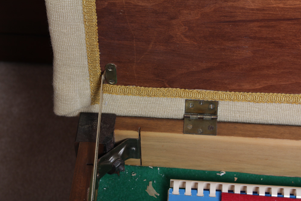 Aerosonic Piano by Baldwin With Vintage Needlepoint Upholstered Bench