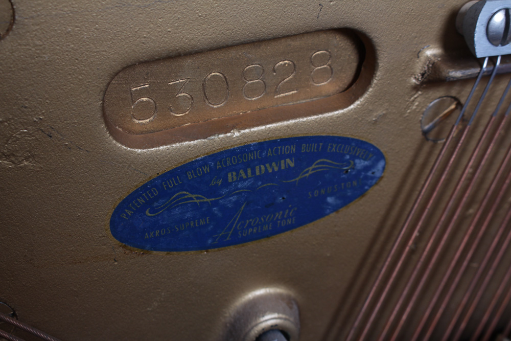 Aerosonic Piano by Baldwin With Vintage Needlepoint Upholstered Bench