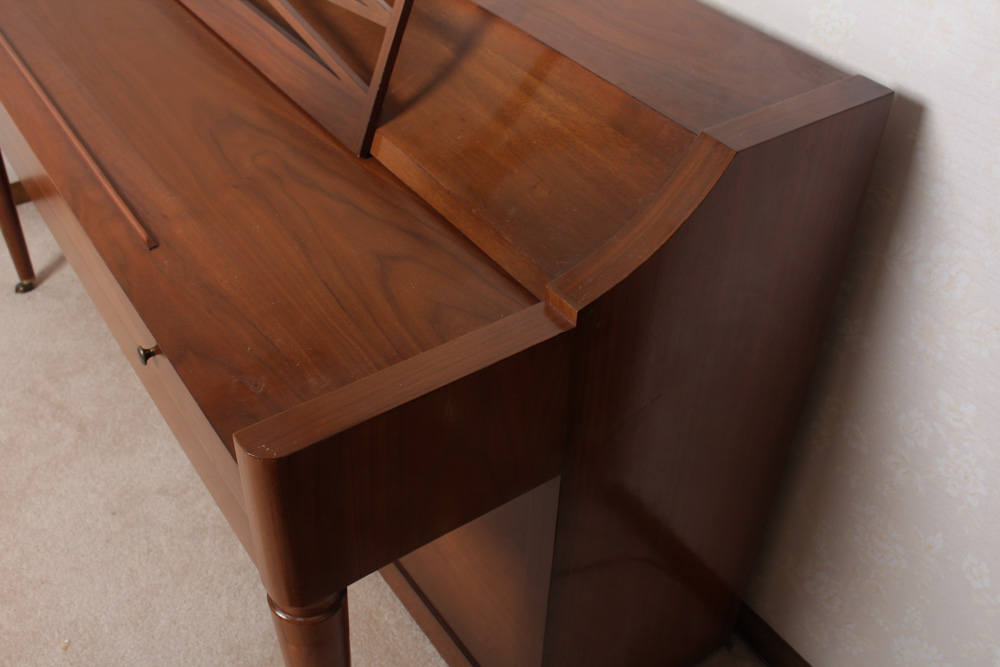 Aerosonic Piano by Baldwin With Vintage Needlepoint Upholstered Bench