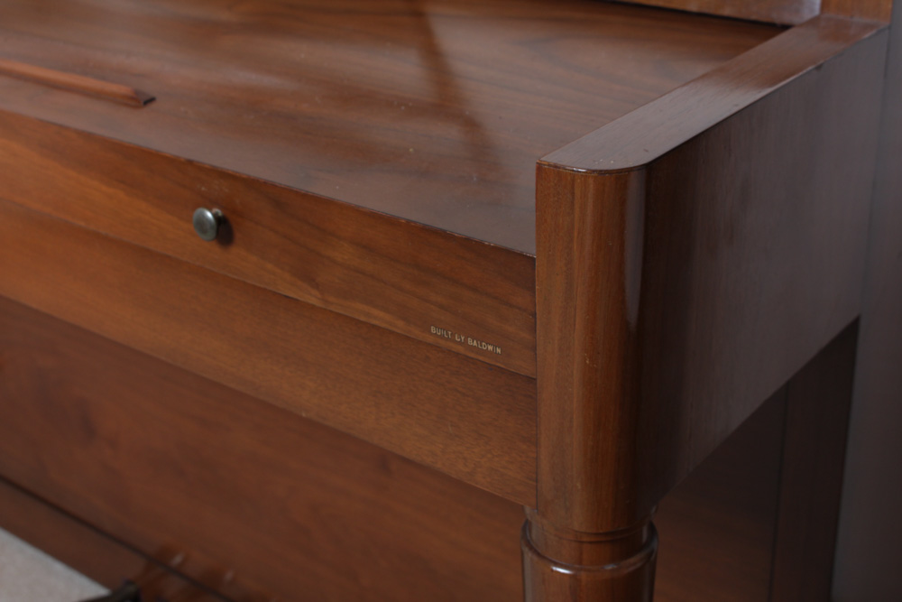 Aerosonic Piano by Baldwin With Vintage Needlepoint Upholstered Bench