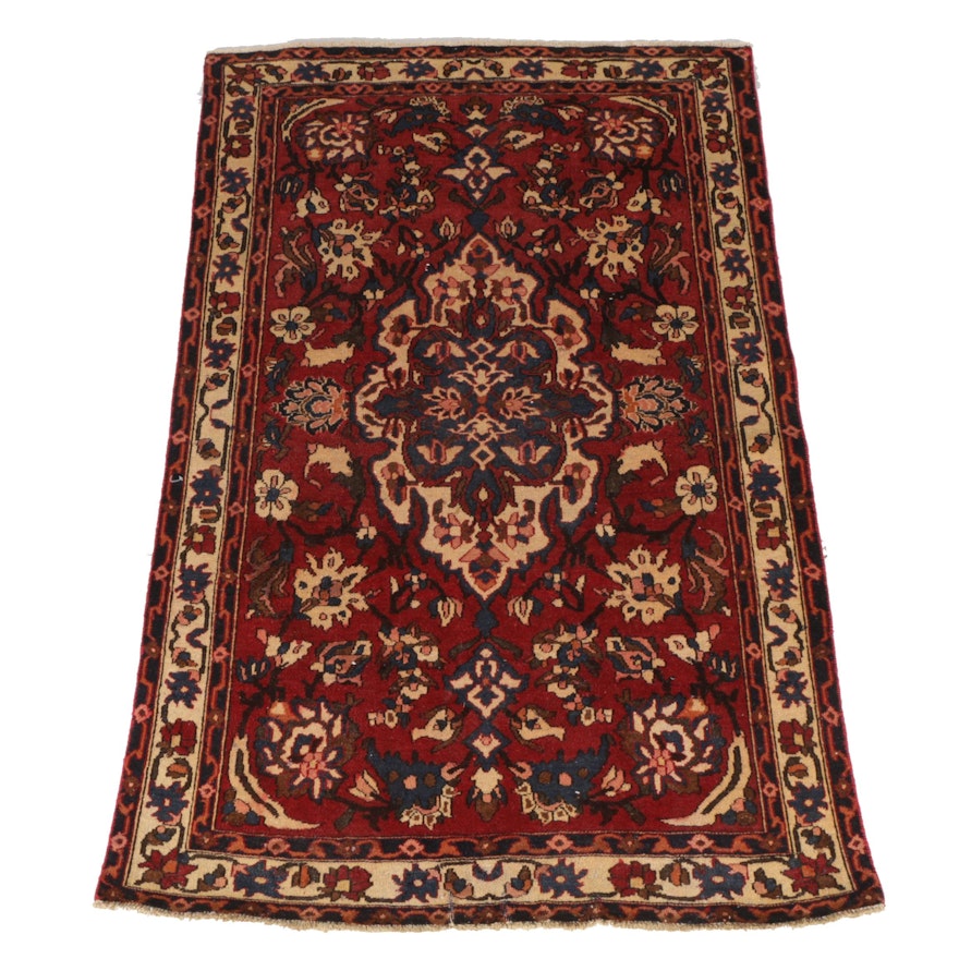 Hand-Knotted Persian Sarouk Area Rug