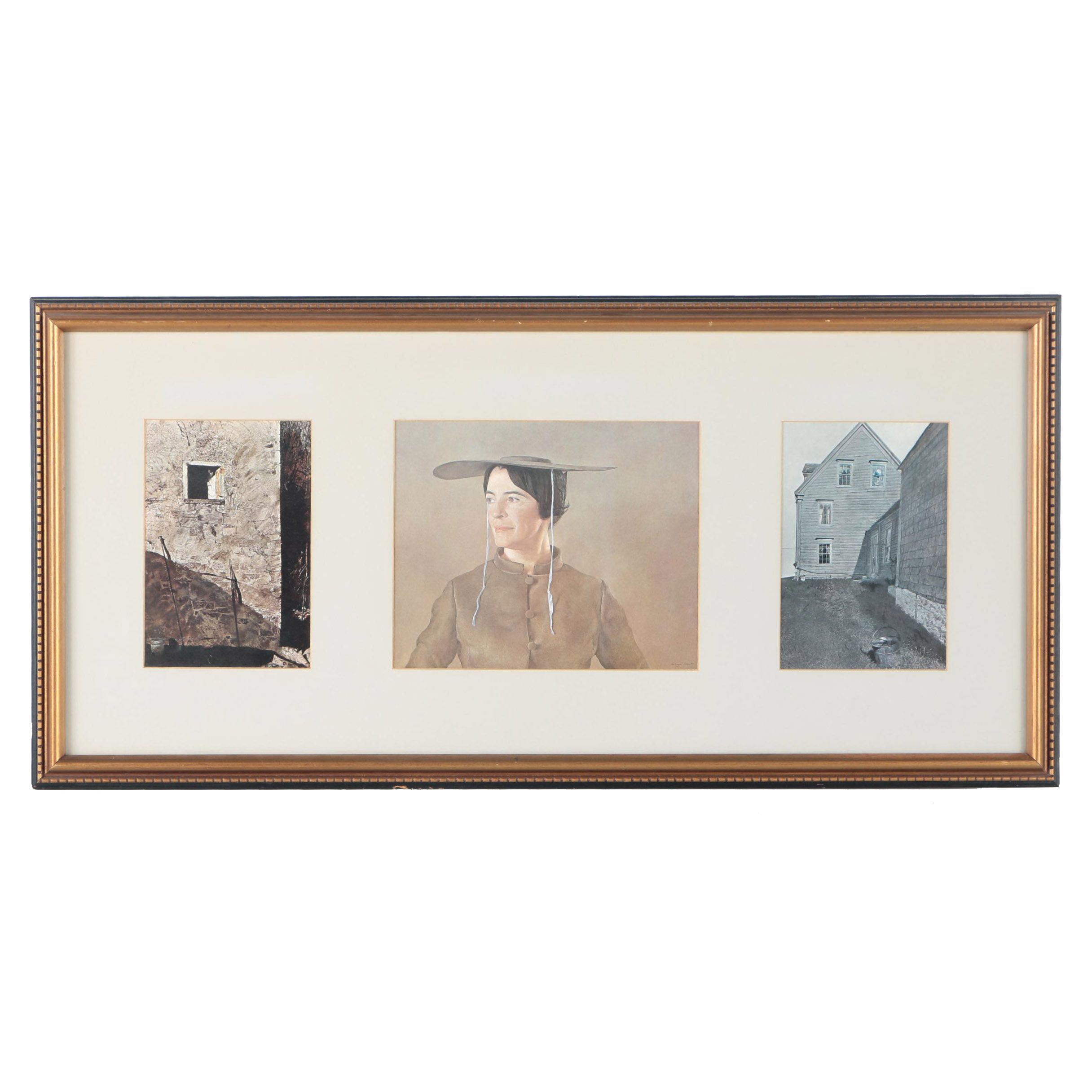 After Andrew Wyeth Offset Lithograph "The Pikes", "Maga's Daughter" and "Weatherside"