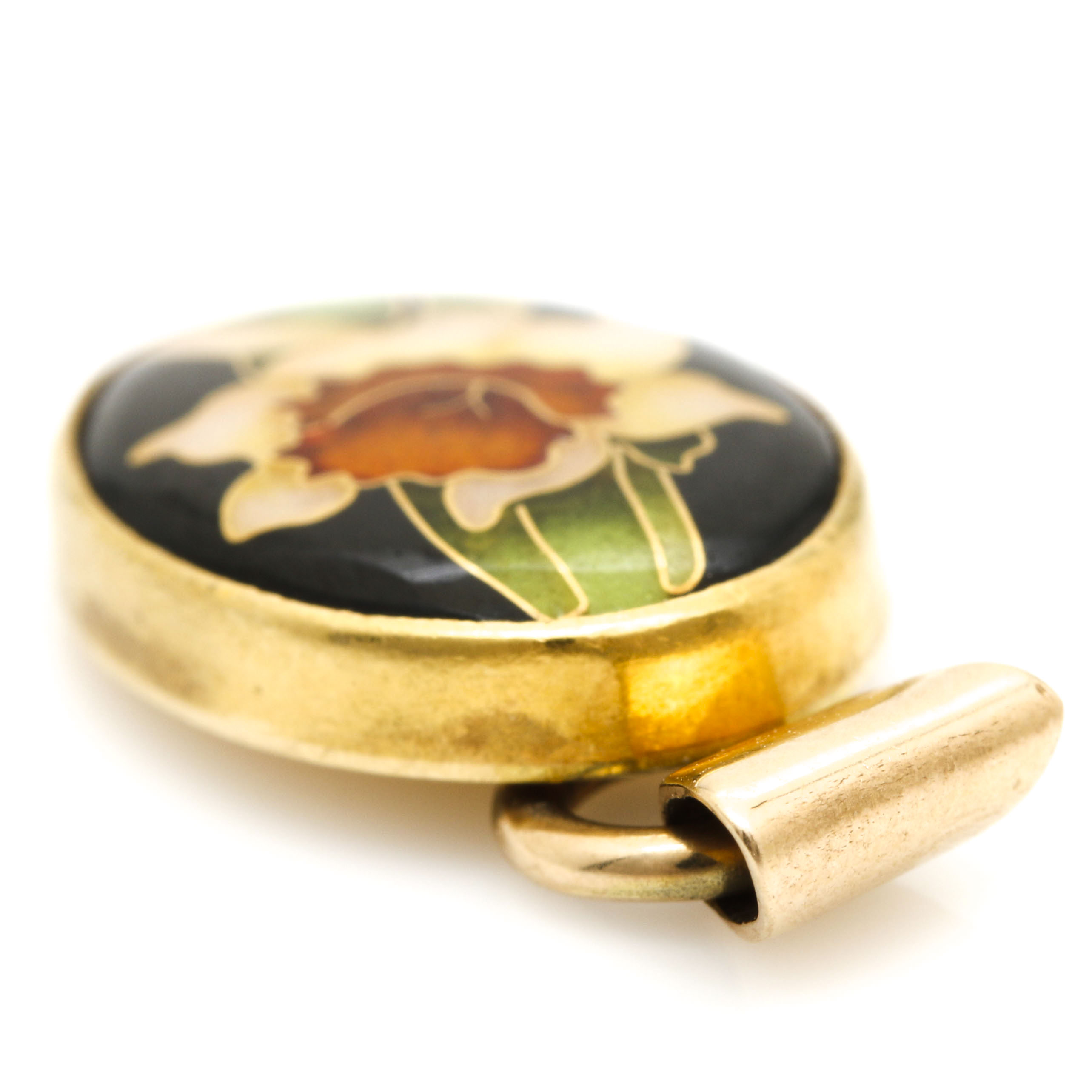 18K Yellow Gold Enamel Pendant