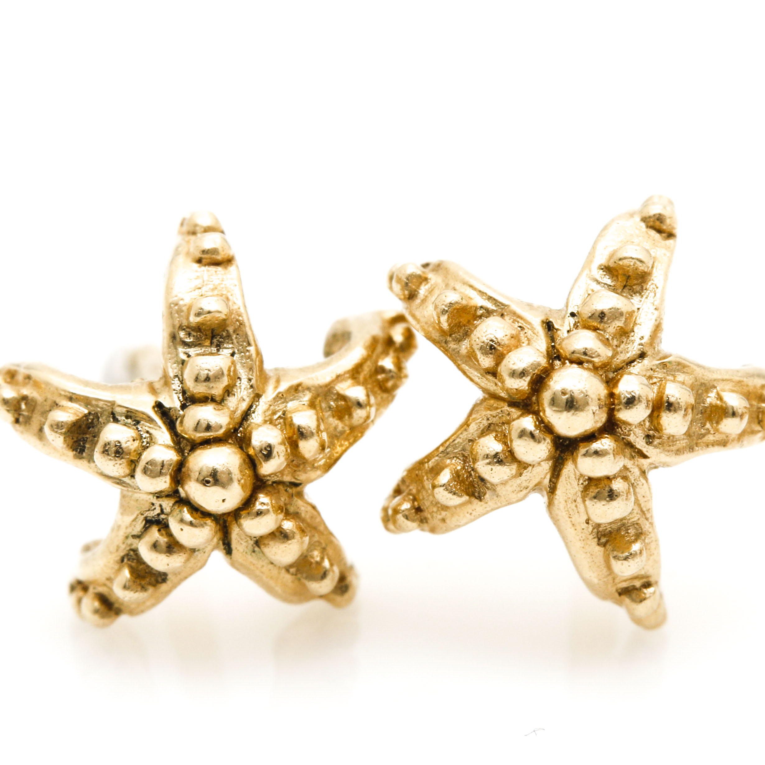 14K Yellow Gold Earrings Including Amethyst and Diamond