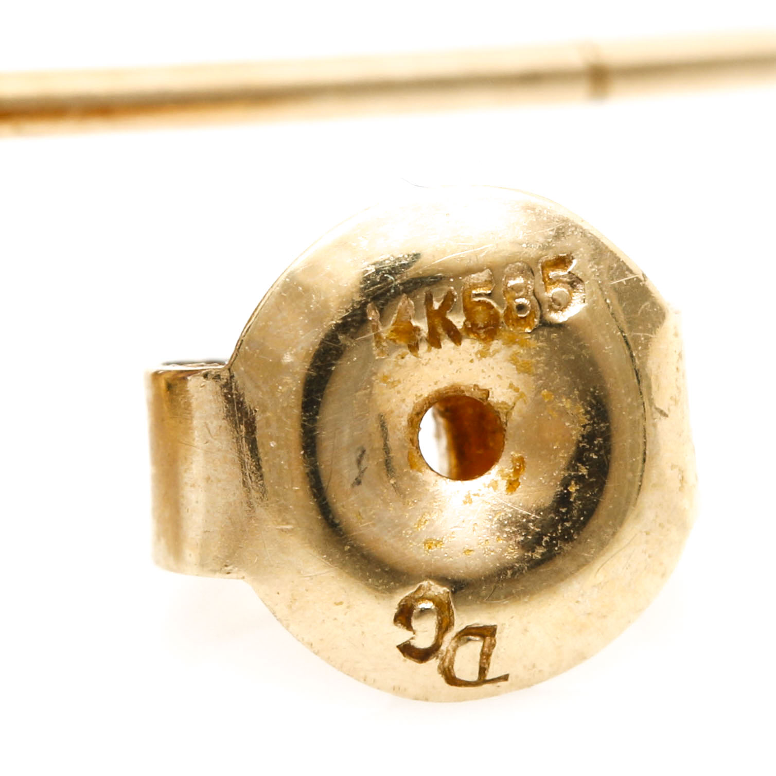 14K Yellow Gold Earrings Including Amethyst and Diamond