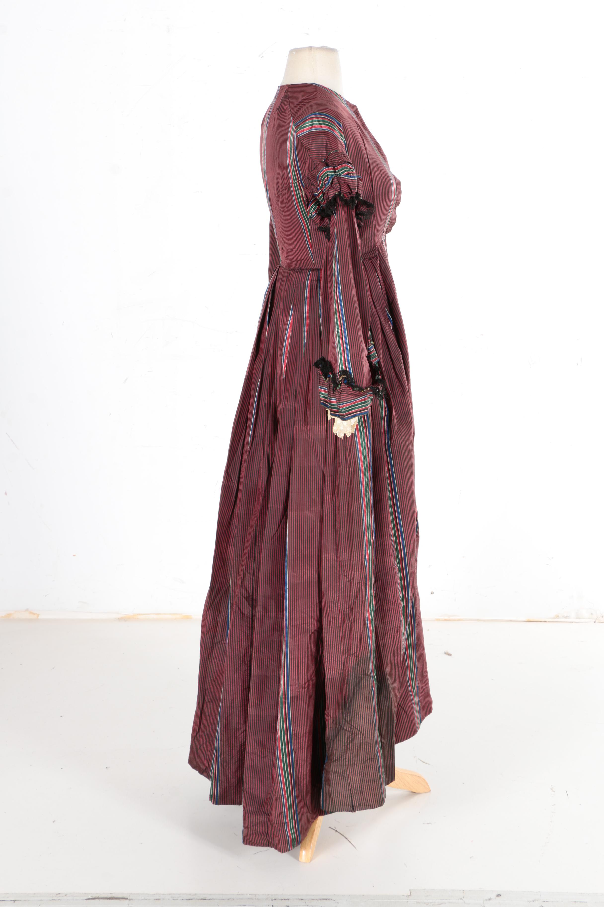 1840s Style Striped Dress
