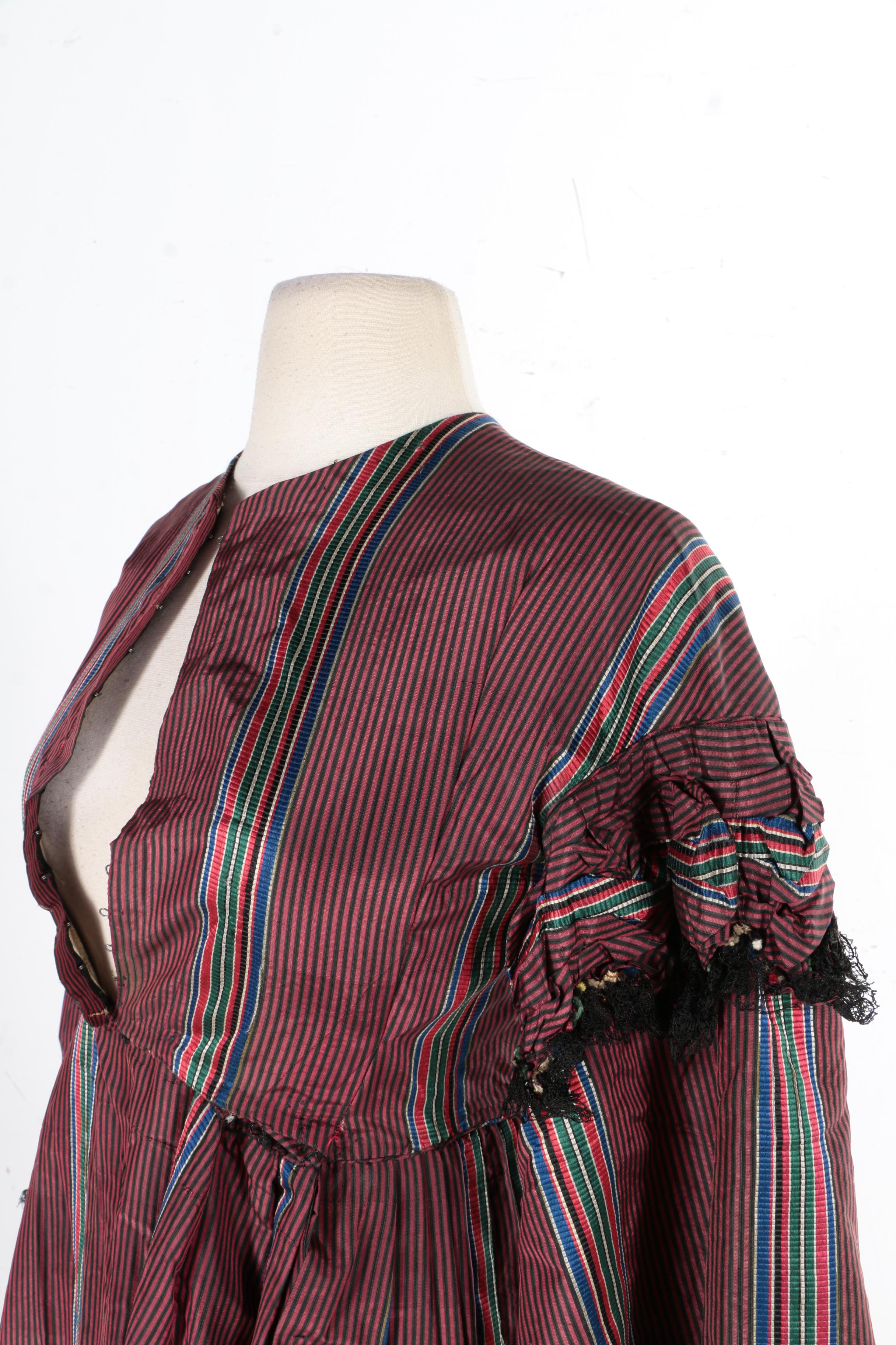 1840s Style Striped Dress