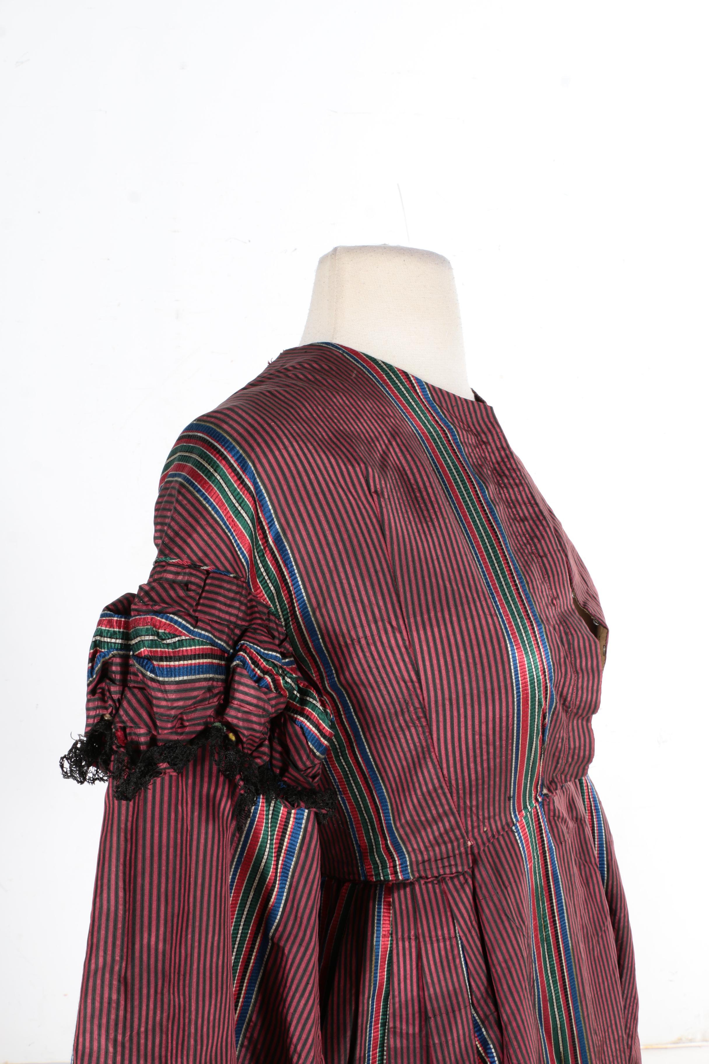1840s Style Striped Dress