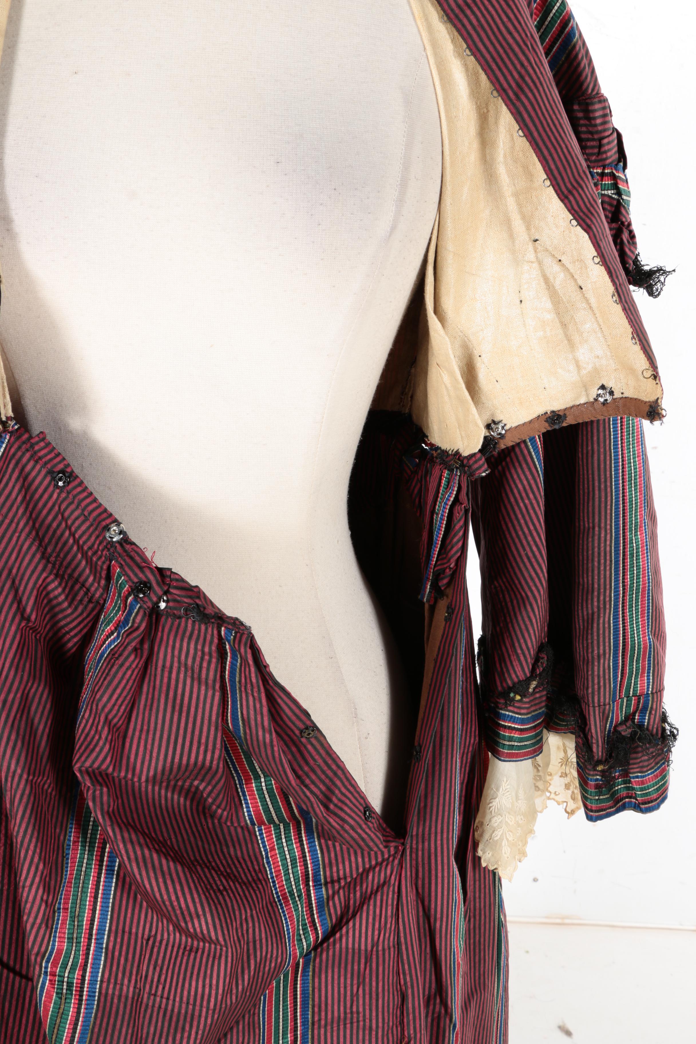 1840s Style Striped Dress