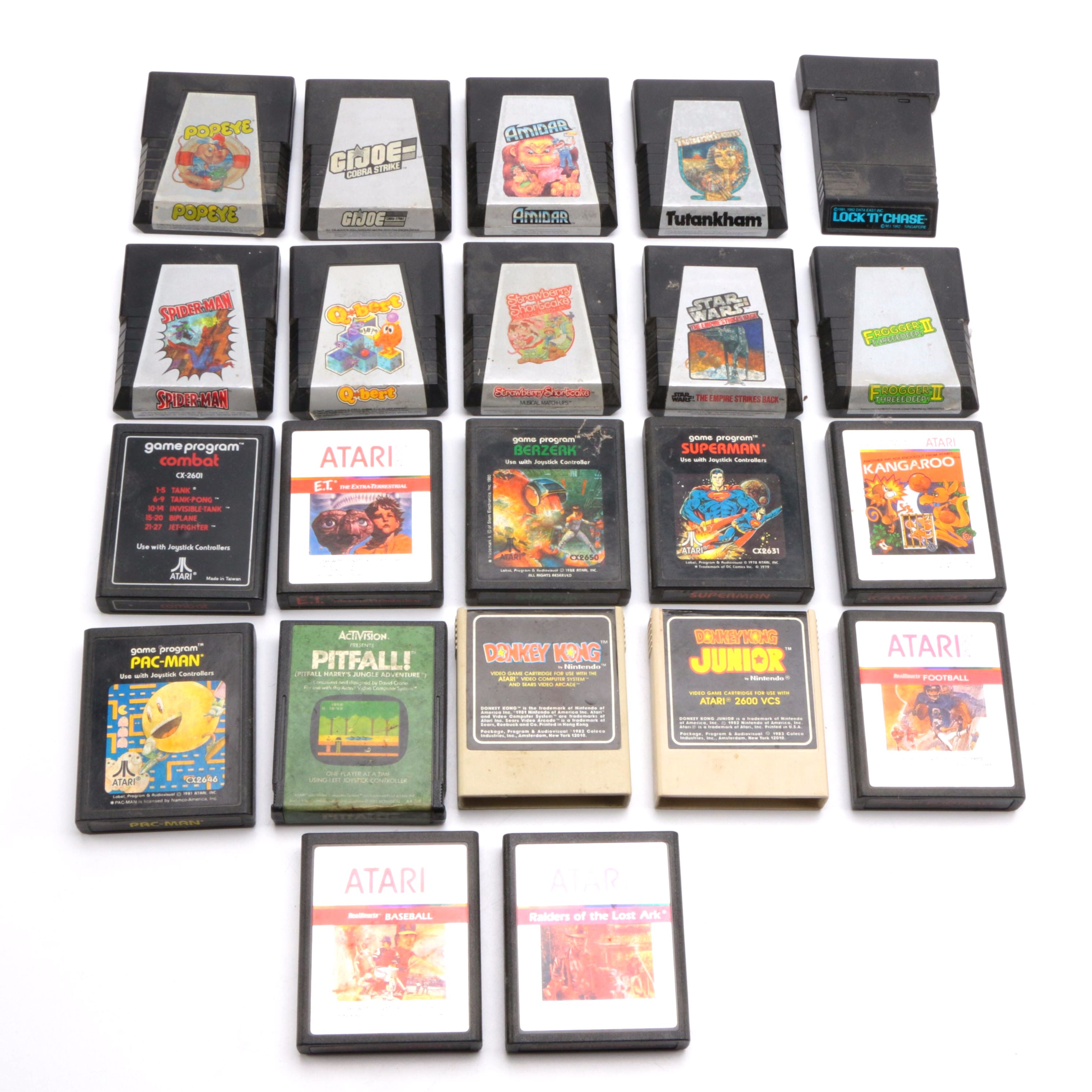 Atari 2600 Games Including "Pac-Man", "Donkey Kong Junior" and "Star Wars: The Empire Strikes Back"