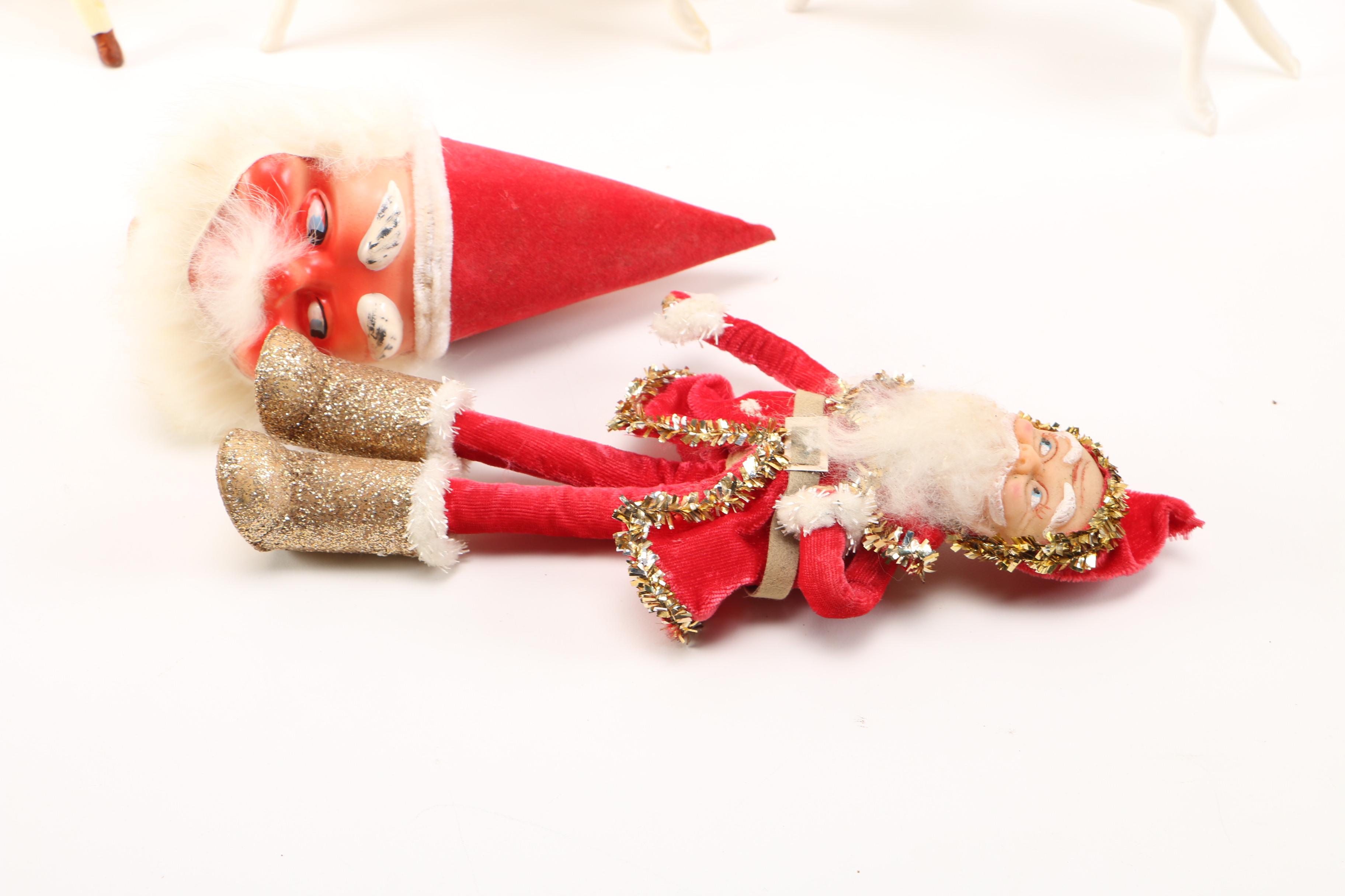 Vintage Santa and Reindeer Decor