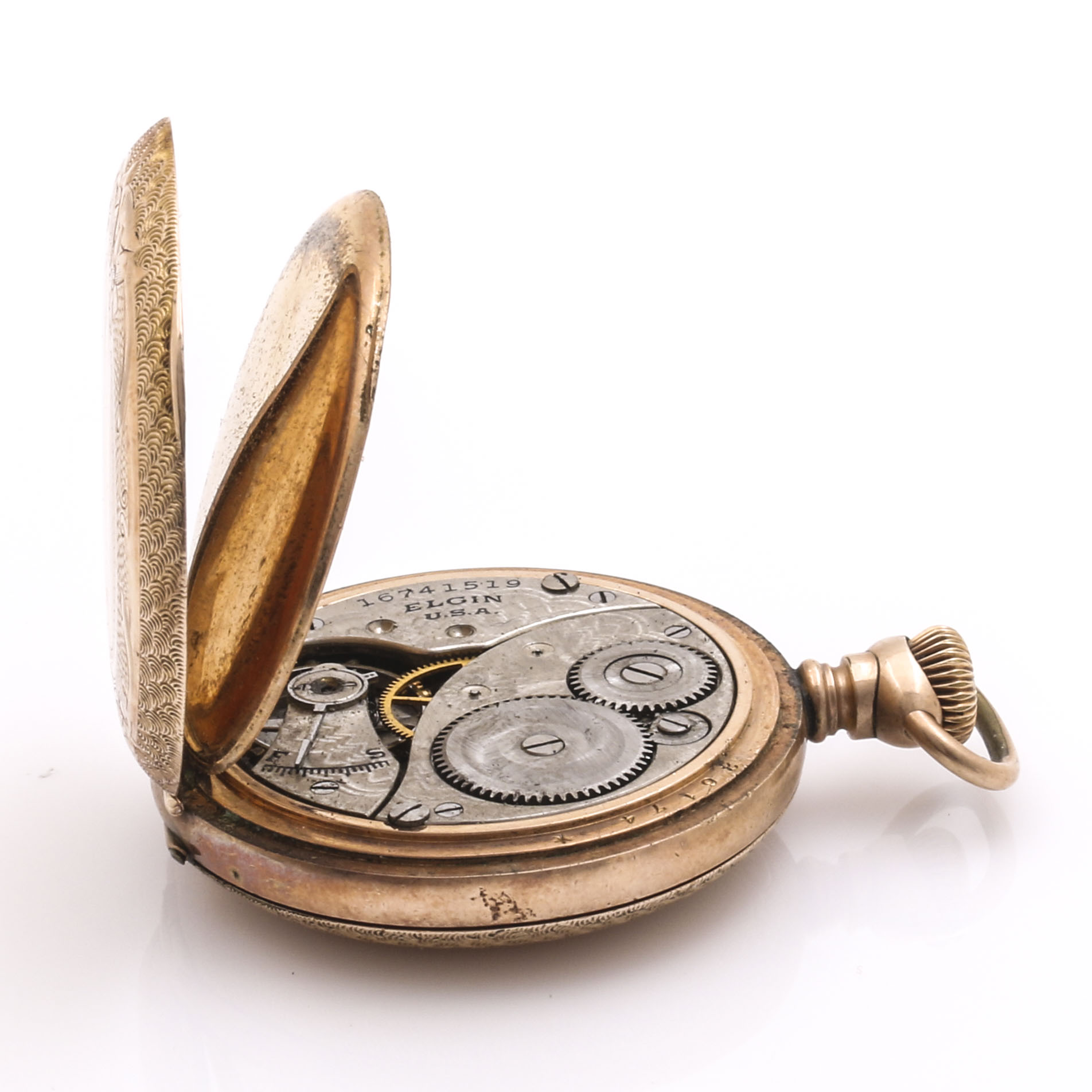 Elgin and Halcyon Gold Tone Pocket Watches