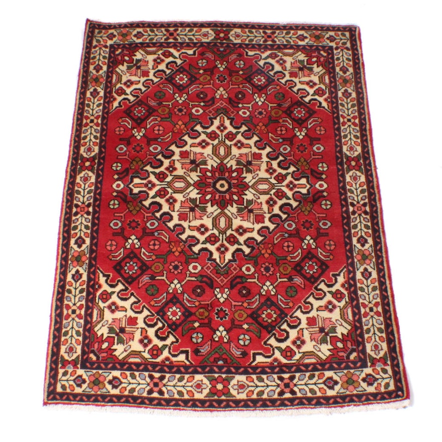 Hand-Knotted Persian Mahal Accent Rug