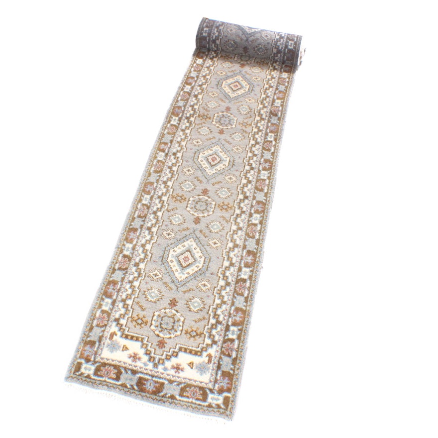 Hand-Knotted Indo-Persian Serab Palace Runner
