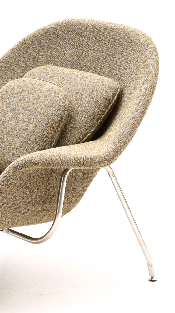 Womb Style Lounge Chair and Foot Stool