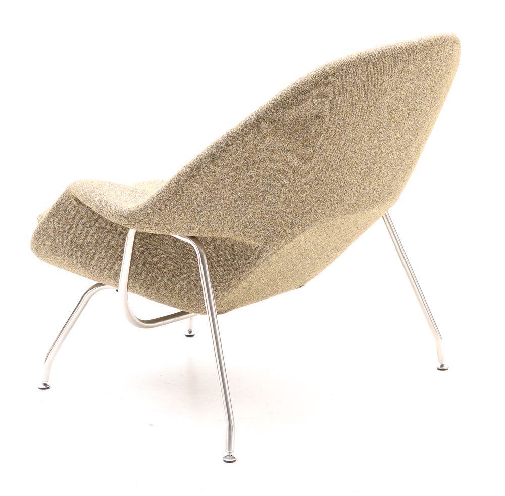 Womb Style Lounge Chair and Foot Stool