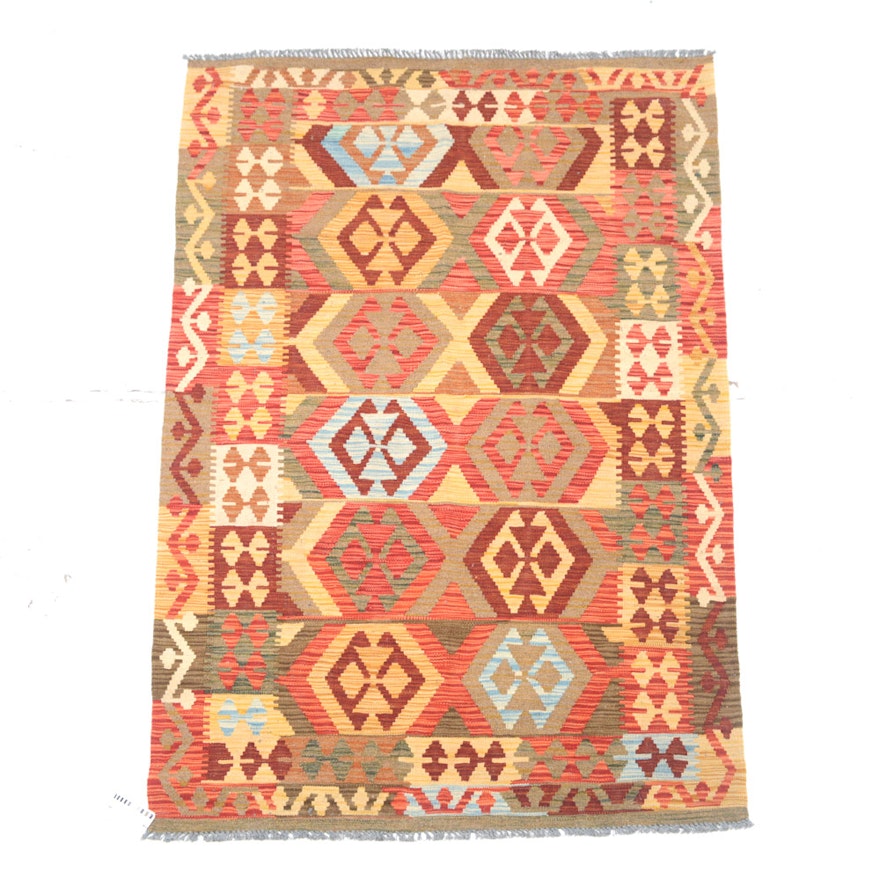 Handwoven Turkish Kilim Area Rug