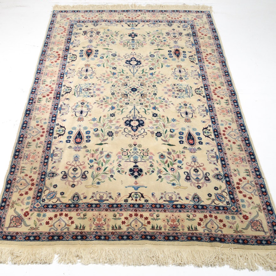 Vintage Hand Knotted Sino-Persian Tabriz Area Rug