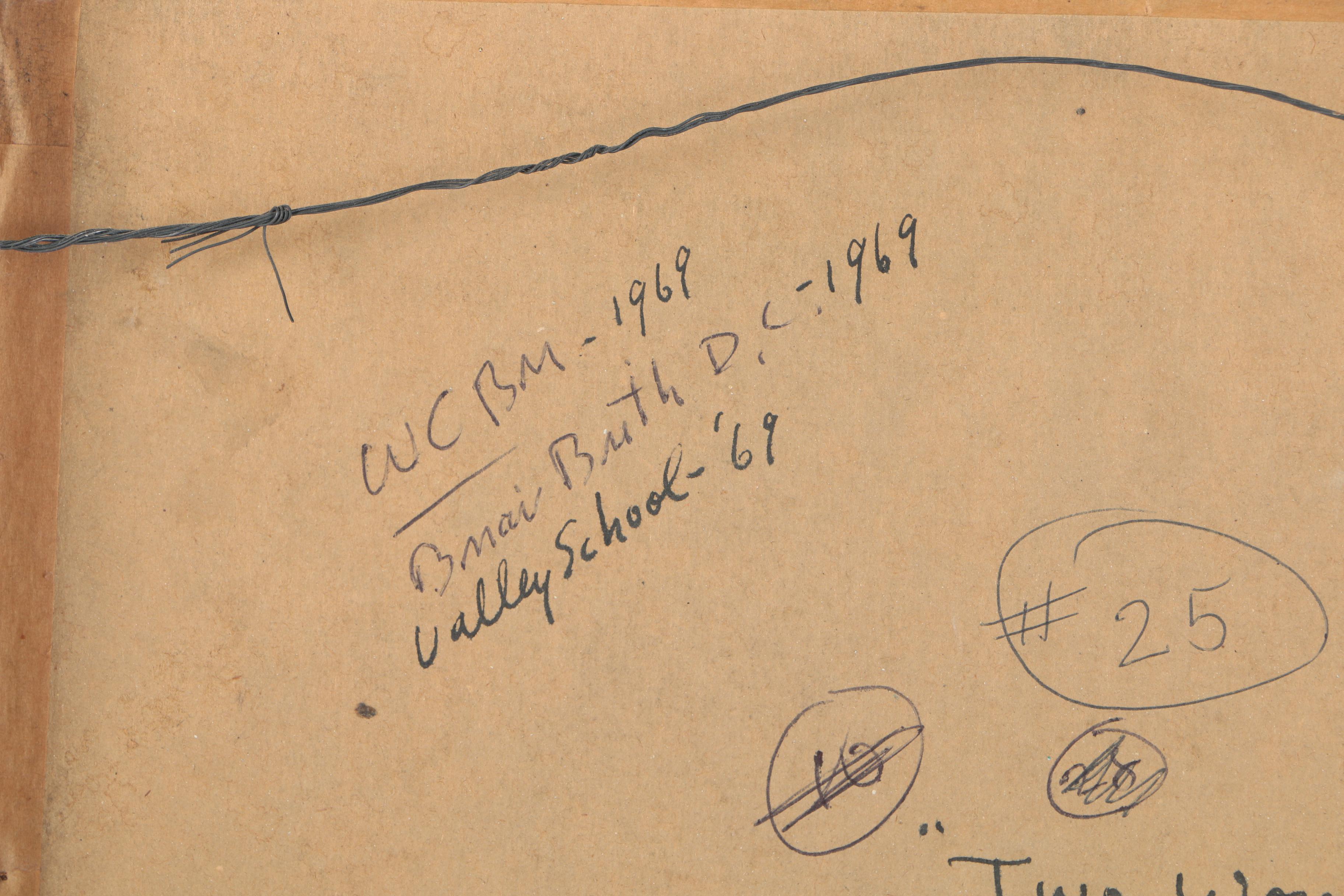 Aaron Sopher 1969 Ink and Watercolor on Paper "Two Women"