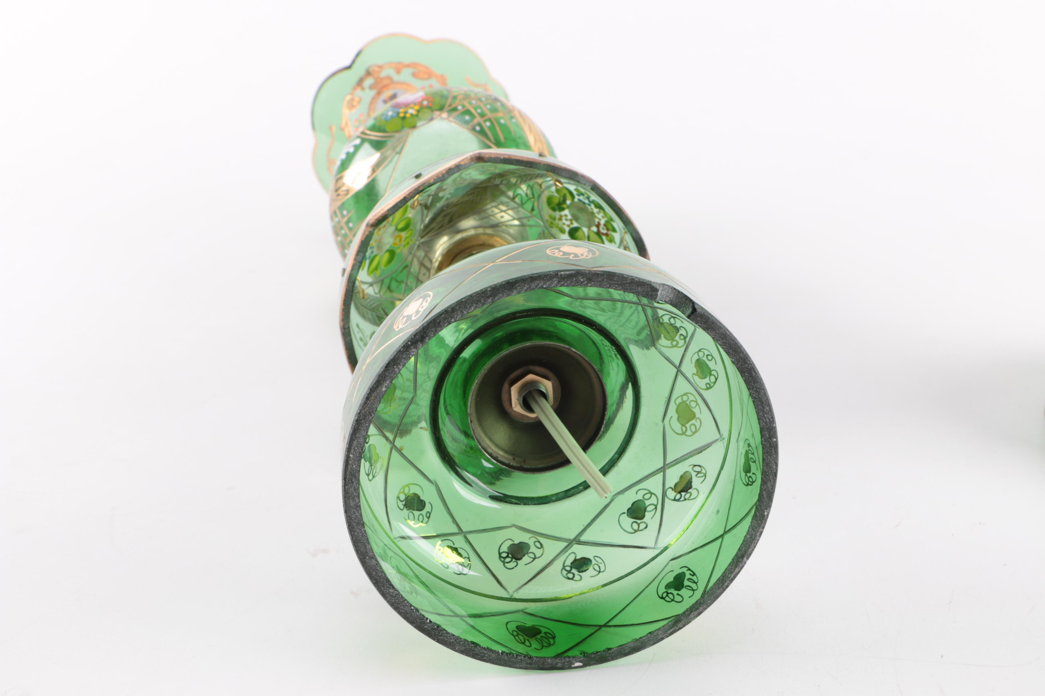 Vintage Bohemian Glass Lamps