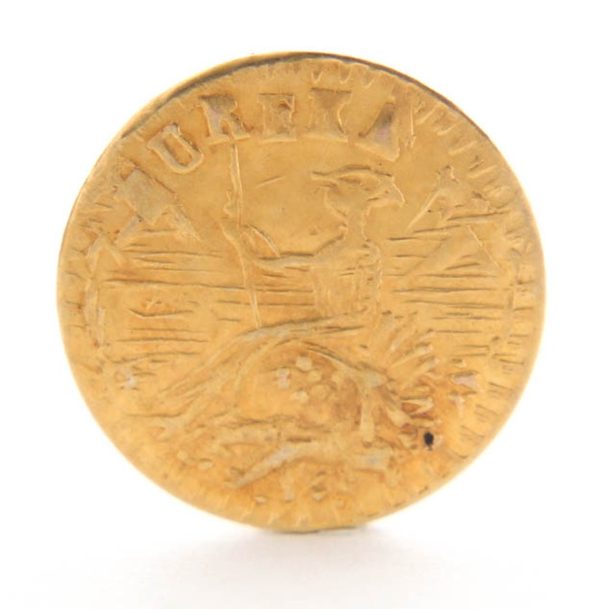 1853 Eureka Arms of California Gold Token