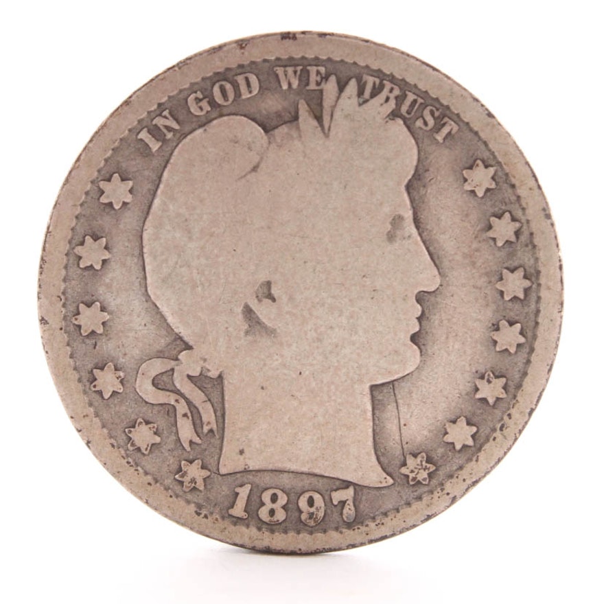 1897-S Barber Silver Quarter